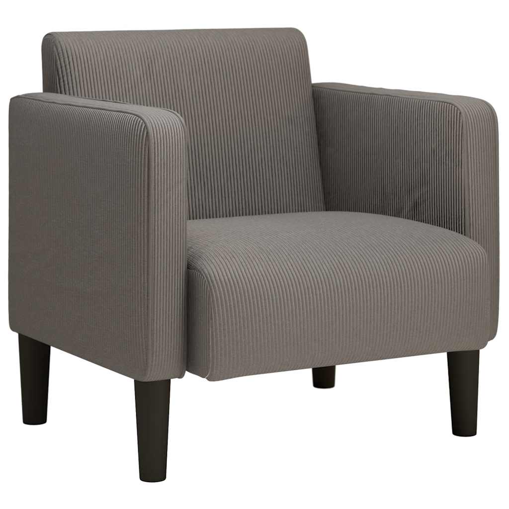 sofastol med armlæn 54 cm fløjlsstof lysegrå