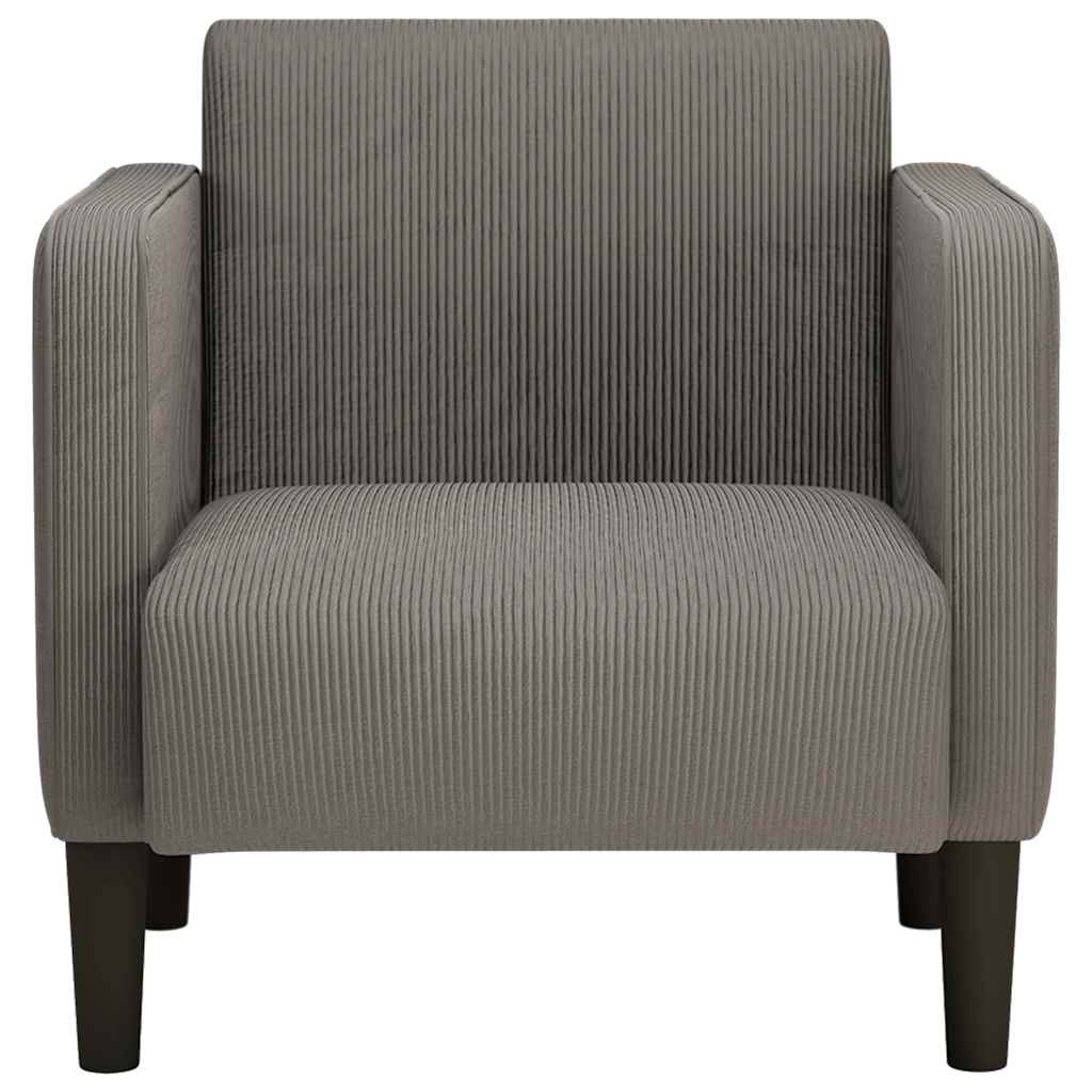sofastol med armlæn 54 cm fløjlsstof lysegrå
