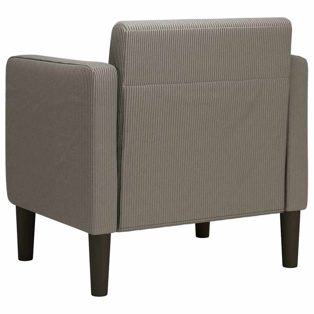 sofastol med armlæn 54 cm fløjlsstof lysegrå
