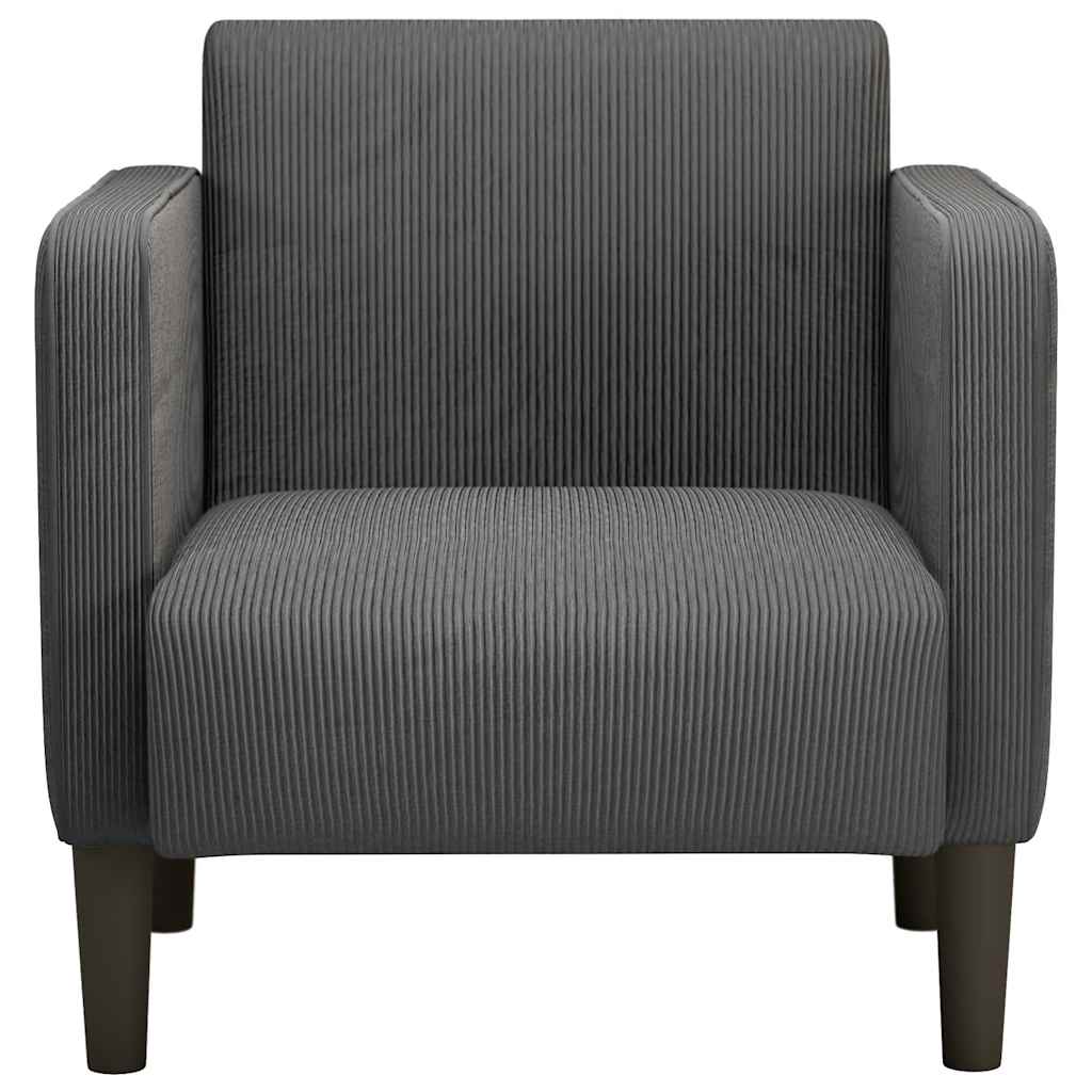 sofastol med armlæn 54 cm fløjlsstof mørkegrå