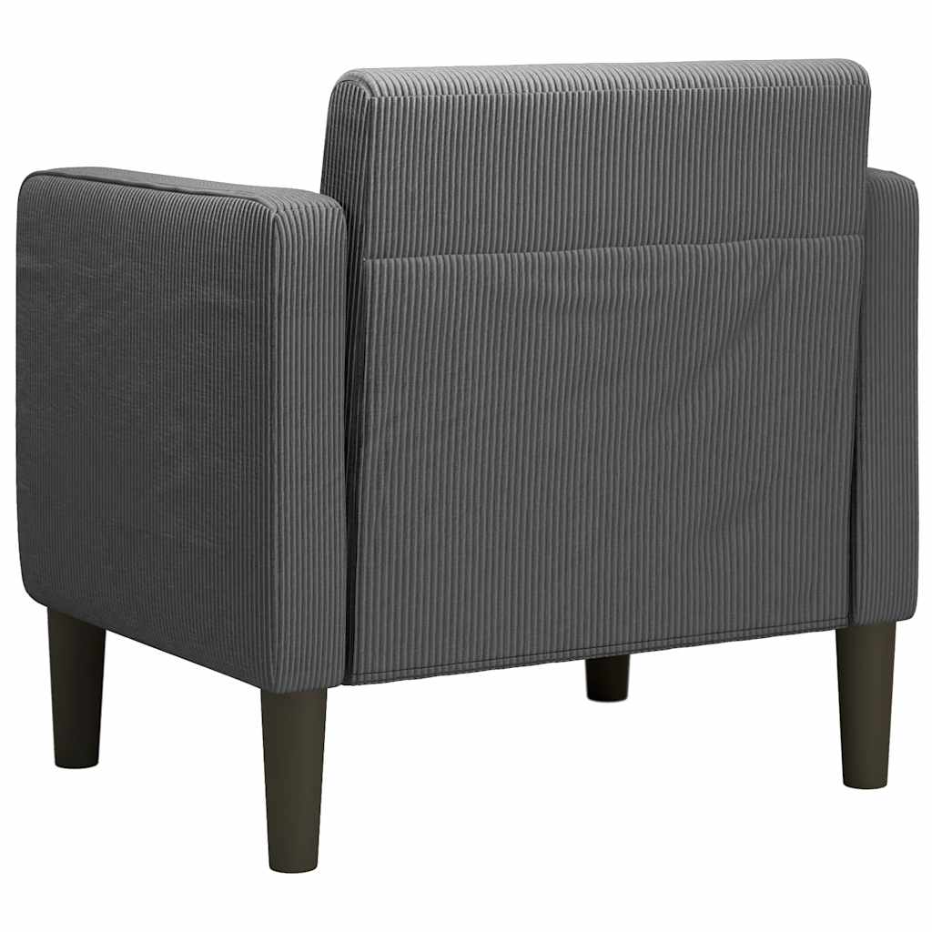 sofastol med armlæn 54 cm fløjlsstof mørkegrå
