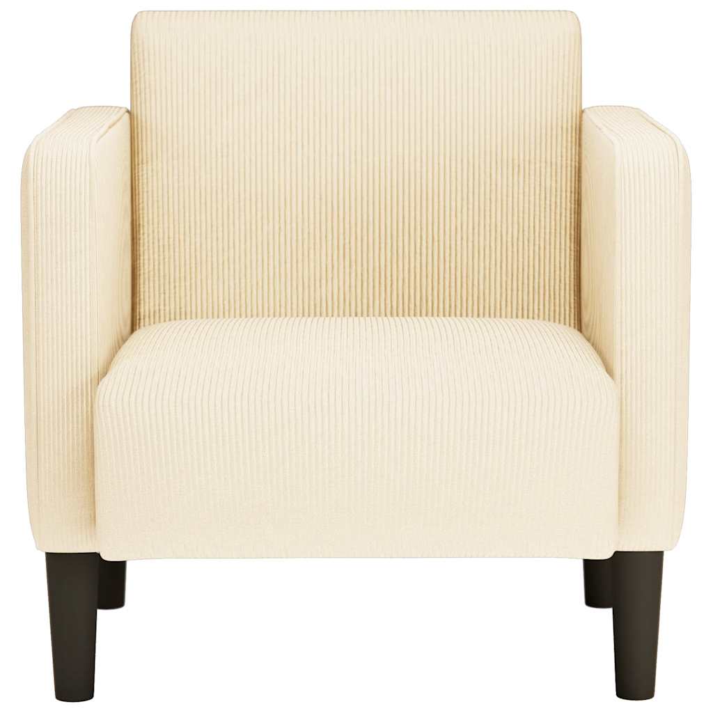 sofastol med armlæn 54 cm fløjlsstof cremefarvet