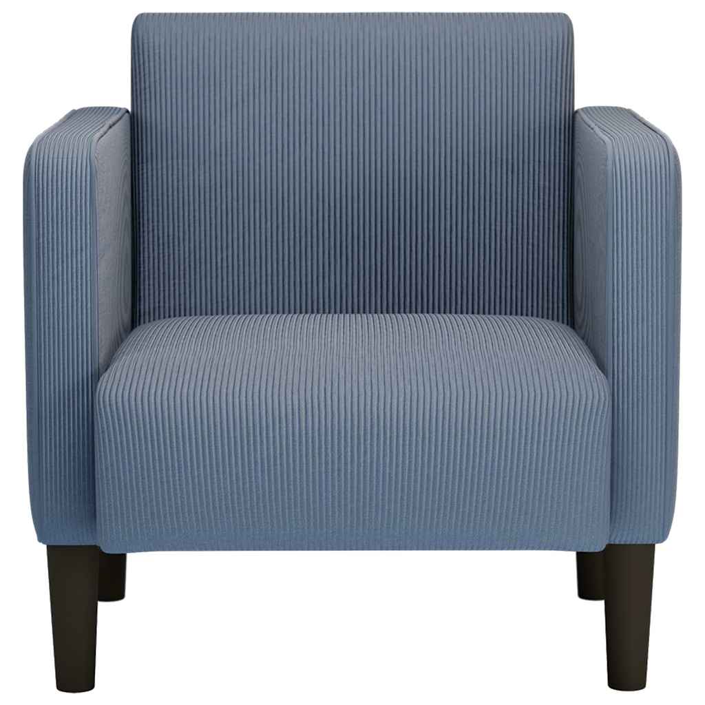 sofastol med armlæn 54 cm fløjlsstof blå
