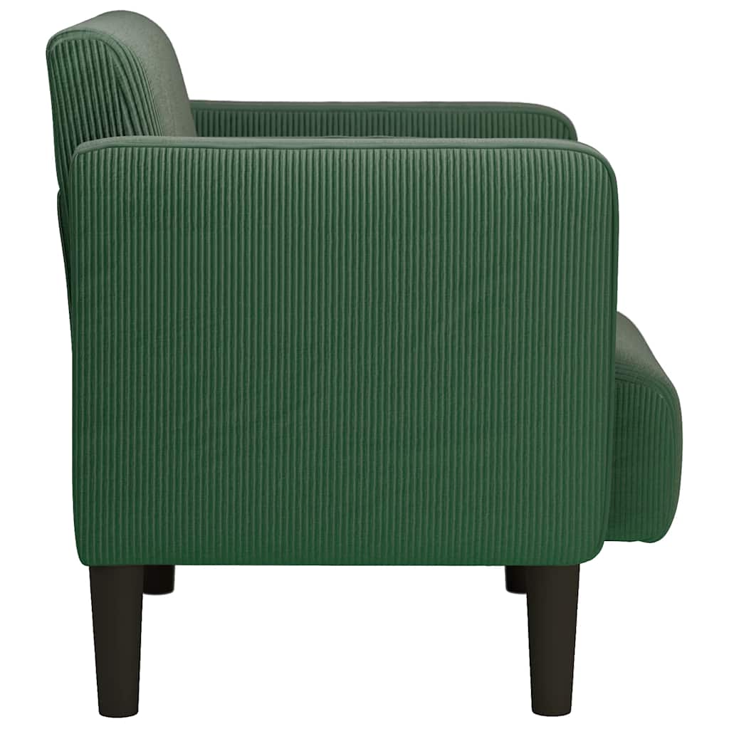 sofastol med armlæn 54 cm fløjlsstof mørkegrøn