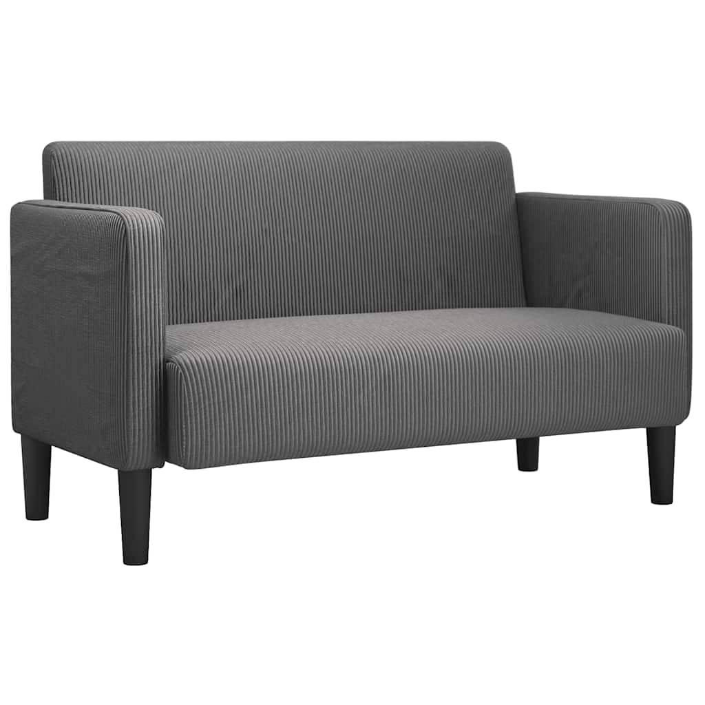 elskovssofa 109 cm fløjlsstof mørkegrå