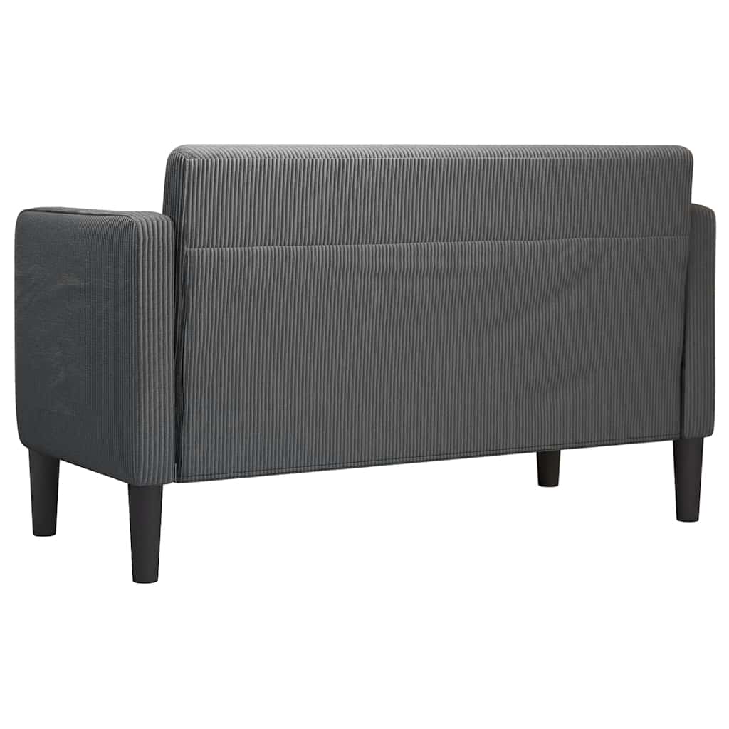 elskovssofa 109 cm fløjlsstof mørkegrå