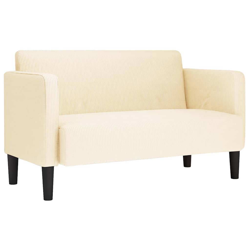 elskovssofa 109 cm fløjlsstof cremefarvet