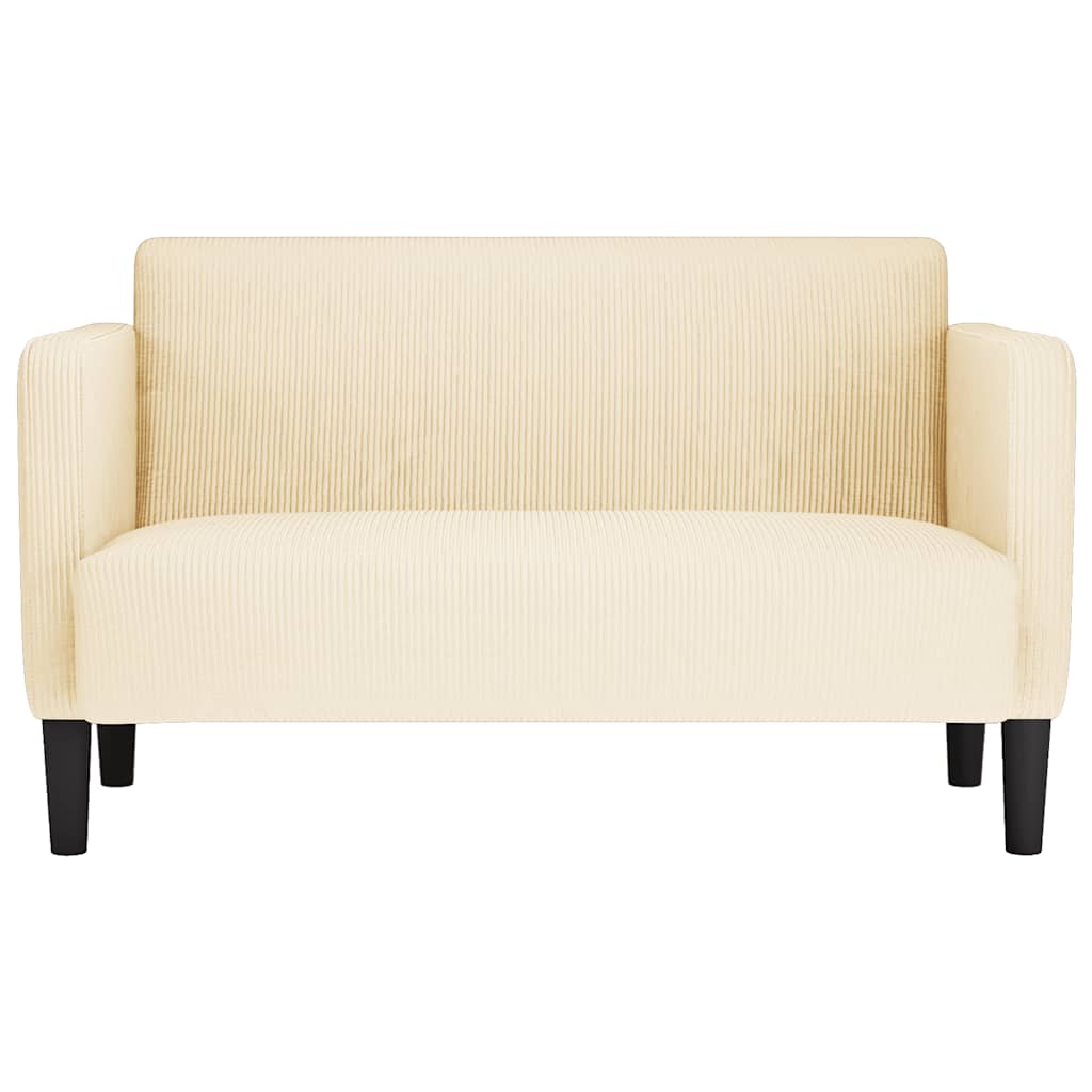 elskovssofa 109 cm fløjlsstof cremefarvet