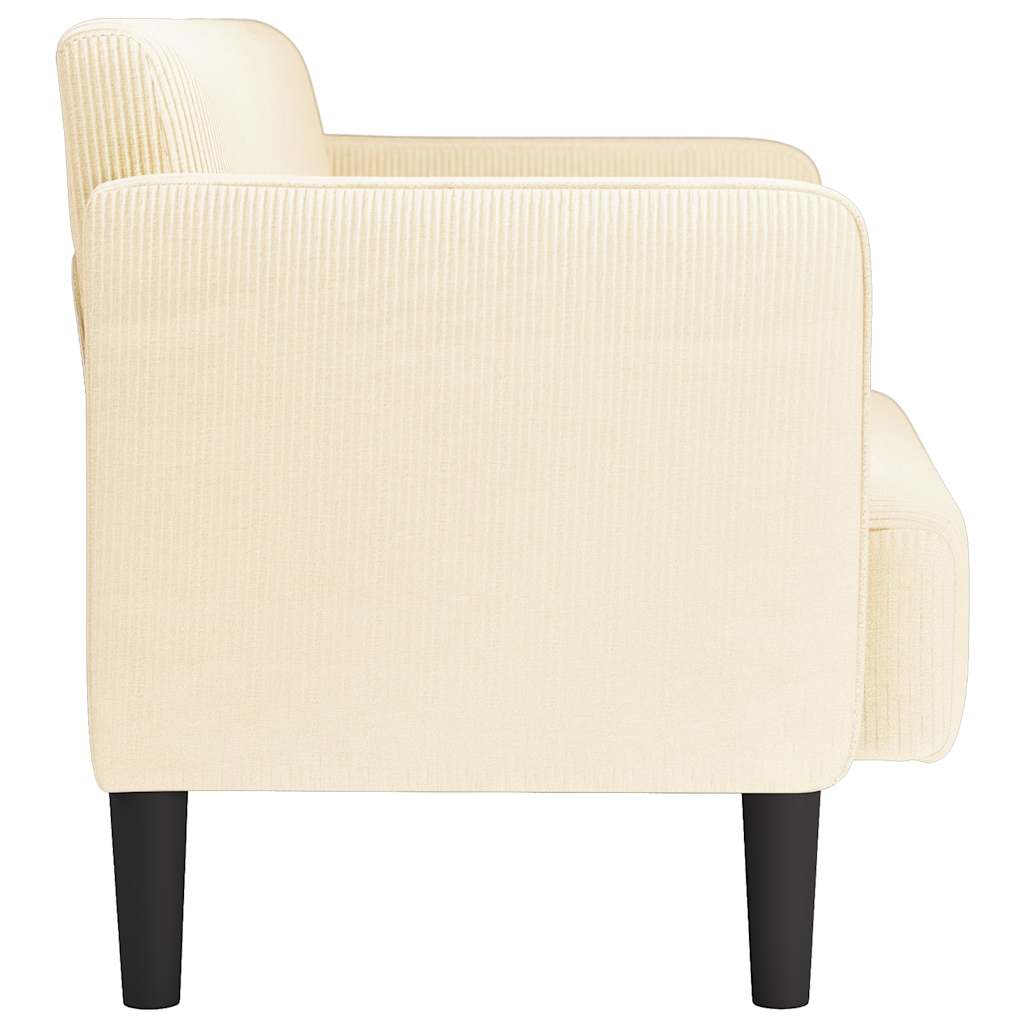 elskovssofa 109 cm fløjlsstof cremefarvet