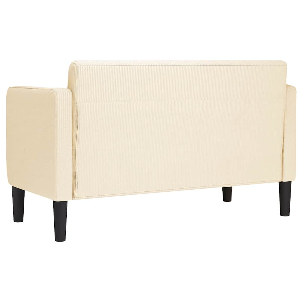 elskovssofa 109 cm fløjlsstof cremefarvet