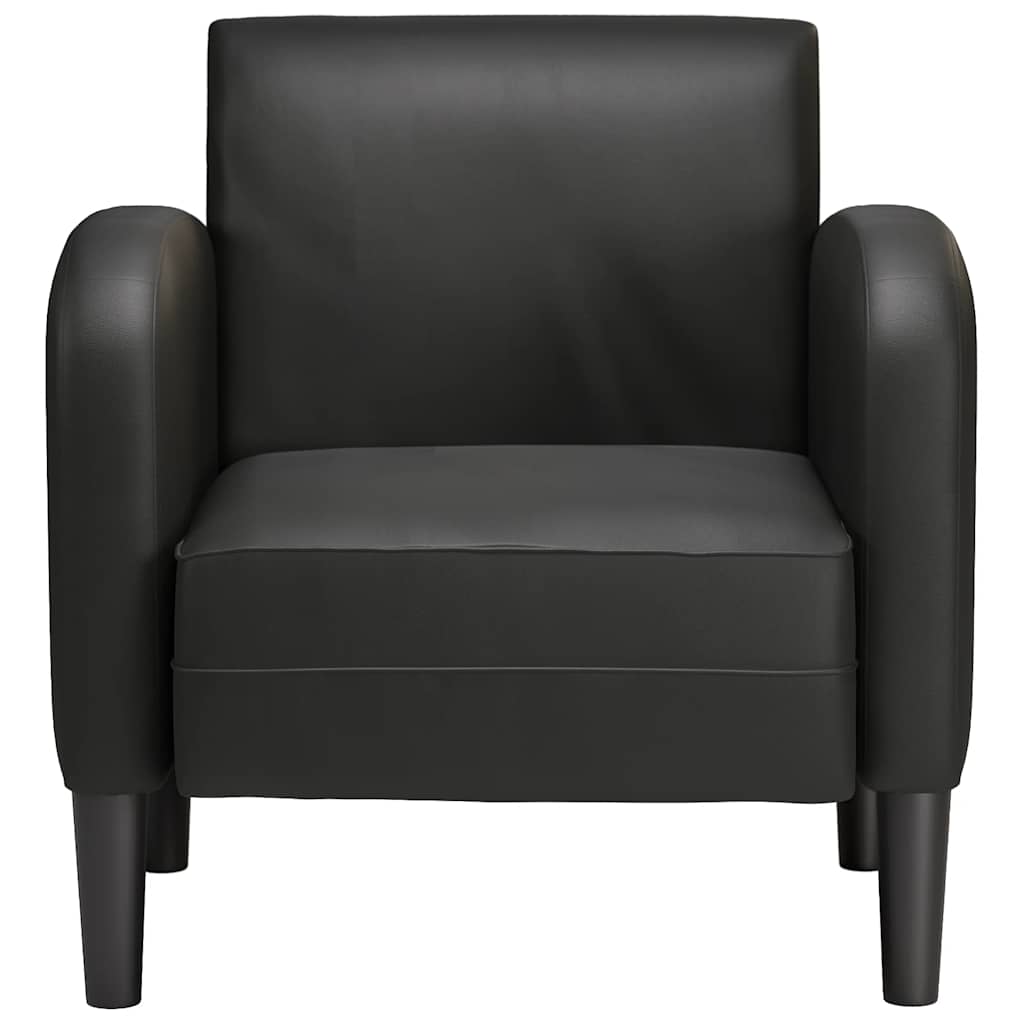 sofastol med armlæn 54 cm kunstlæder sort