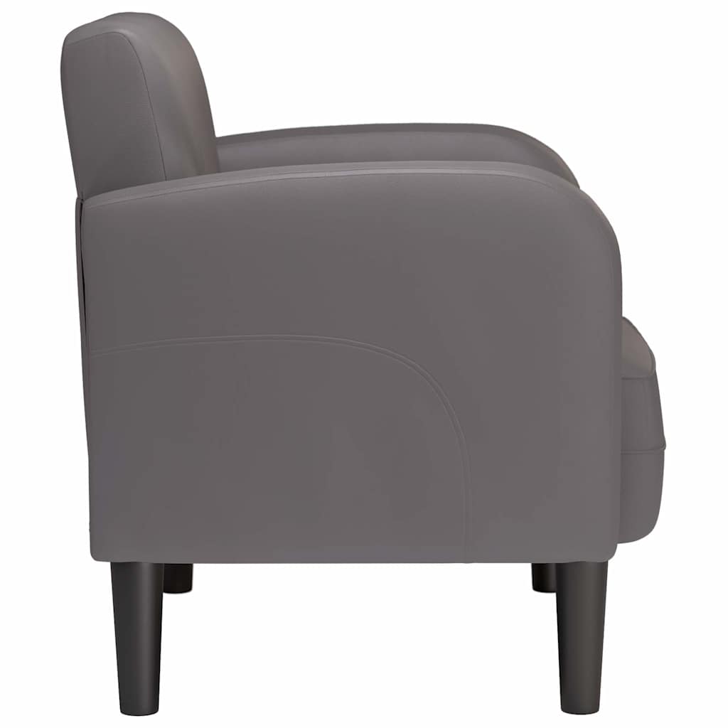 sofastol med armlæn 54 cm kunstlæder grå