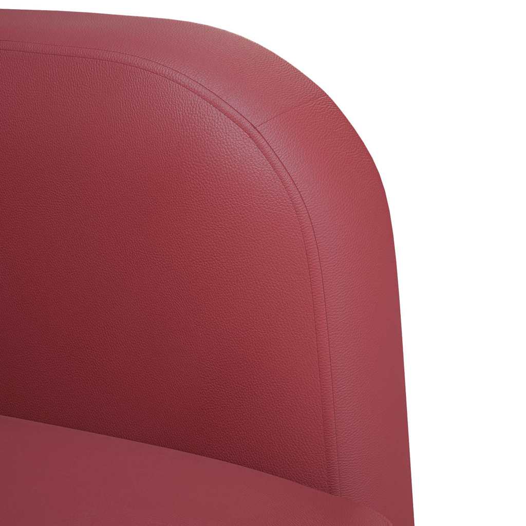 sofastol med armlæn 54 cm kunstlæder vinrød