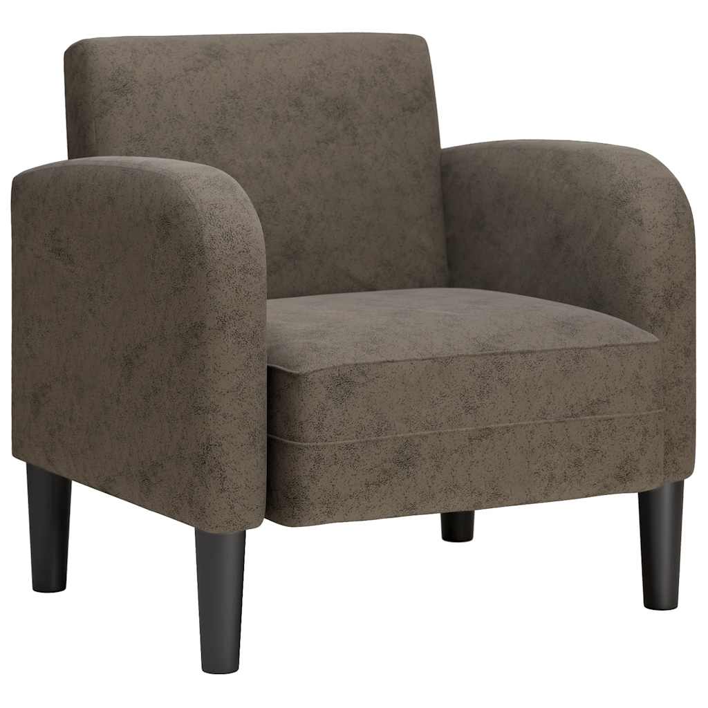 sofastol med armlæn 54 cm kunstlæder mørkegrå