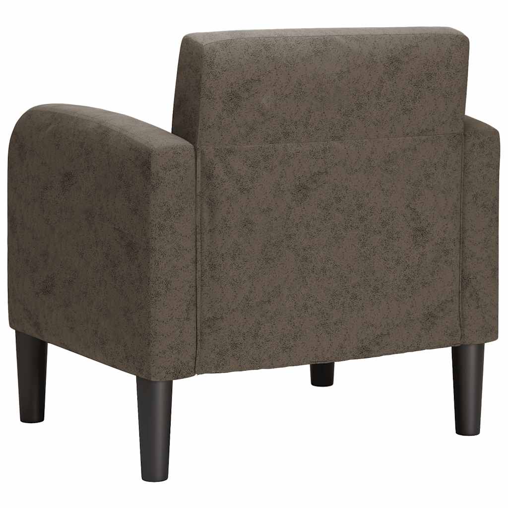 sofastol med armlæn 54 cm kunstlæder mørkegrå