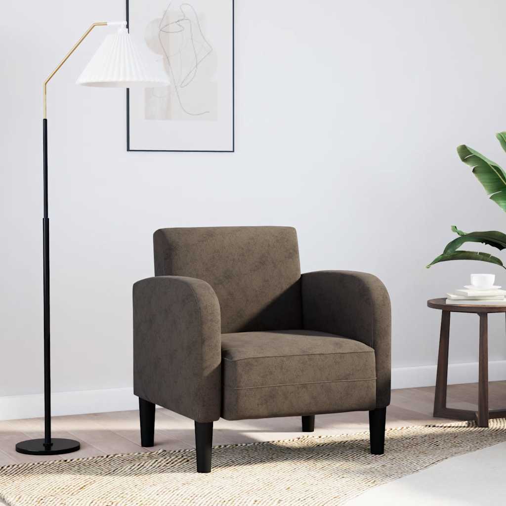 sofastol med armlæn 54 cm kunstlæder mørkegrå