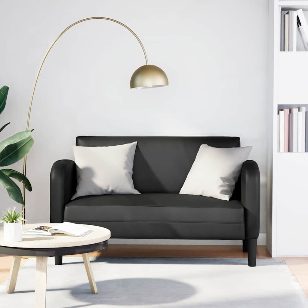 elskovssofa 110 cm kunstlæder sort