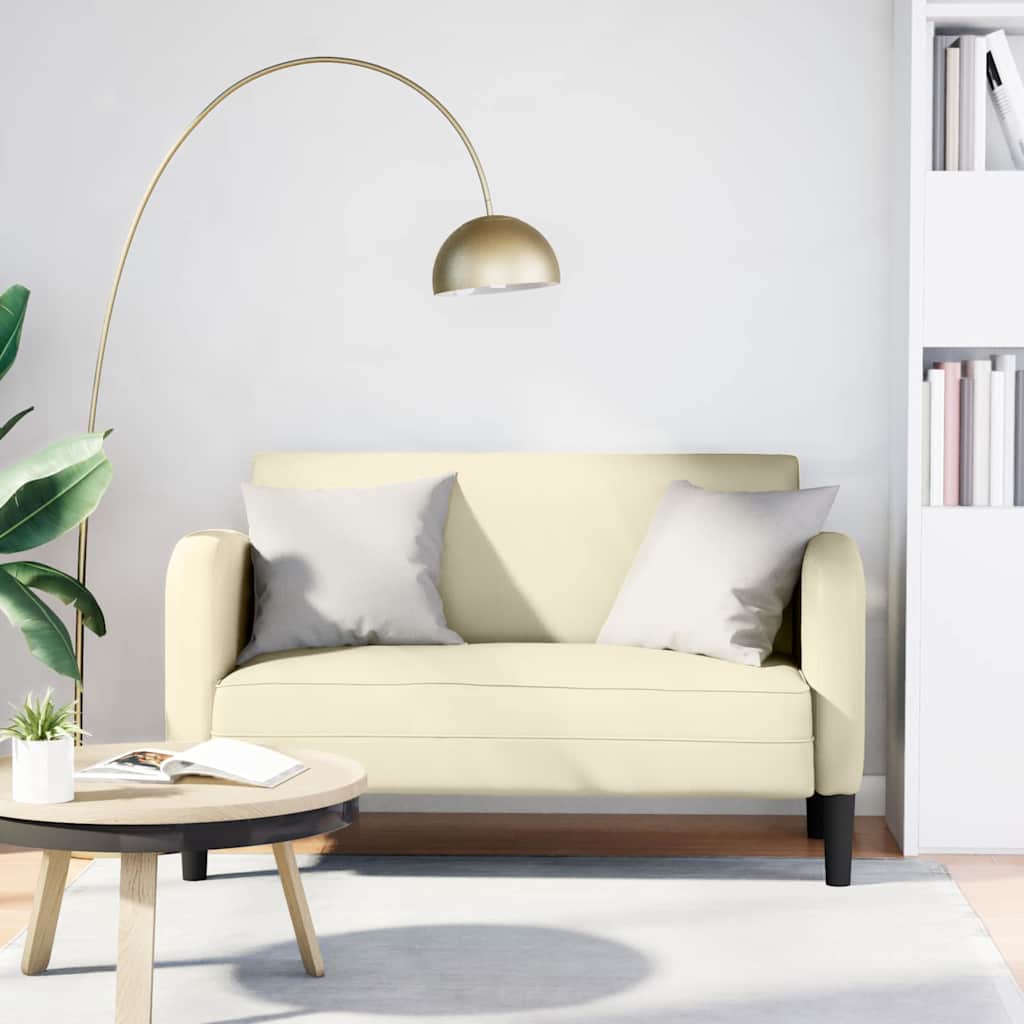 elskovssofa 110 cm kunstlæder cremefarvet