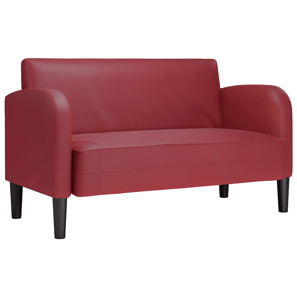 elskovssofa 110 cm kunstlæder vinrød