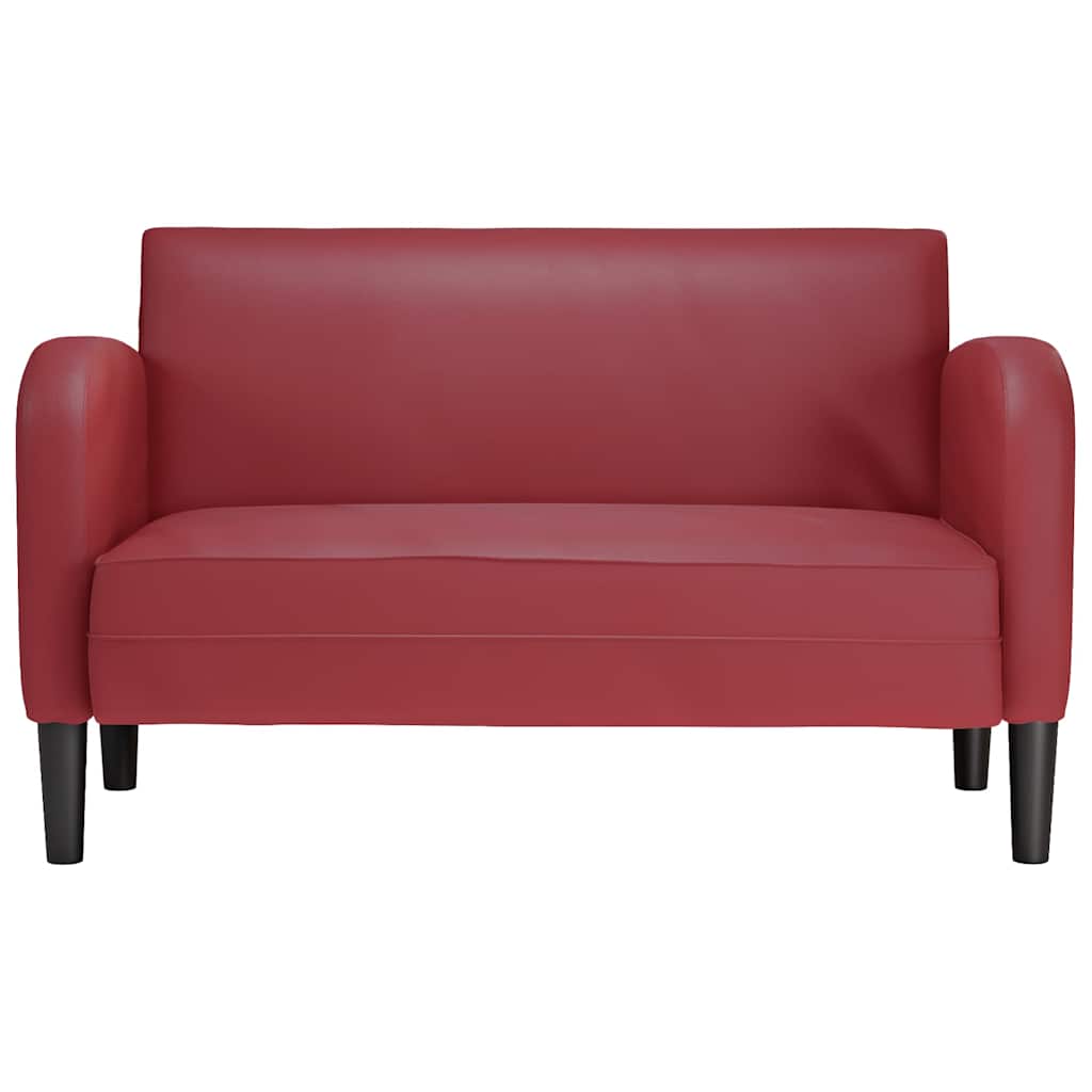 elskovssofa 110 cm kunstlæder vinrød