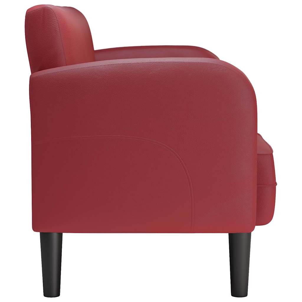 elskovssofa 110 cm kunstlæder vinrød