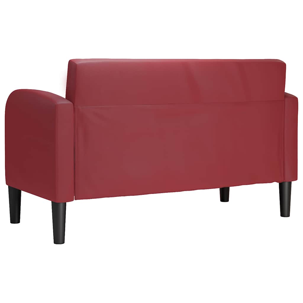 elskovssofa 110 cm kunstlæder vinrød