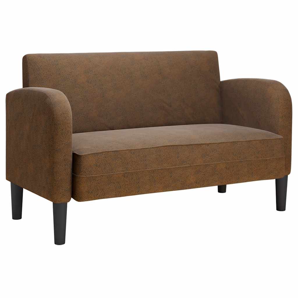 elskovssofa 110 cm kunstlæder brun
