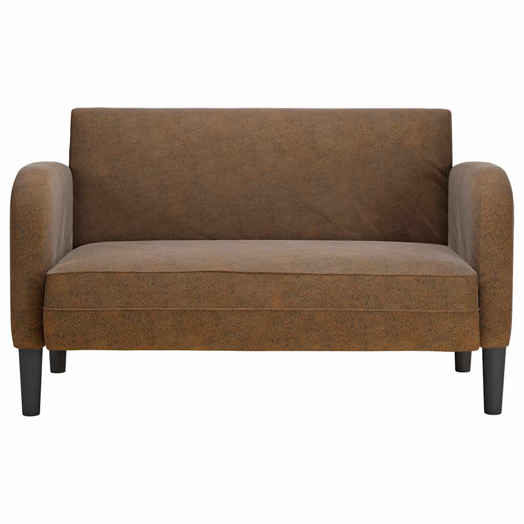 elskovssofa 110 cm kunstlæder brun