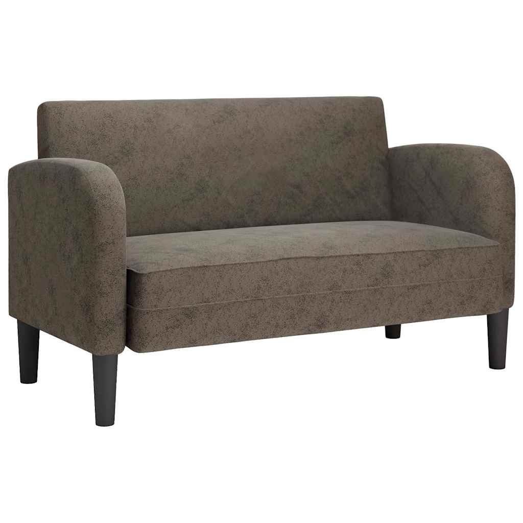 elskovssofa 110 cm kunstlæder mørkegrå