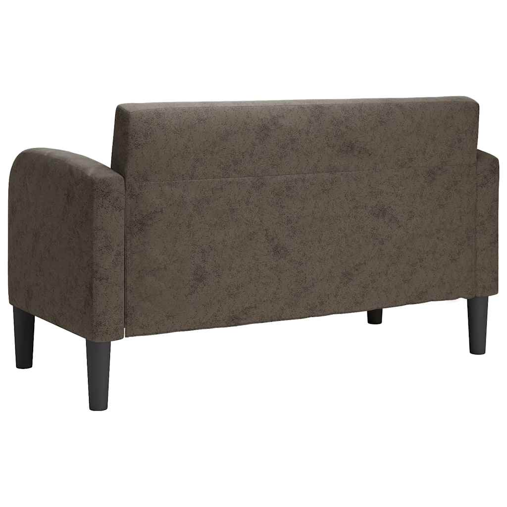 elskovssofa 110 cm kunstlæder mørkegrå