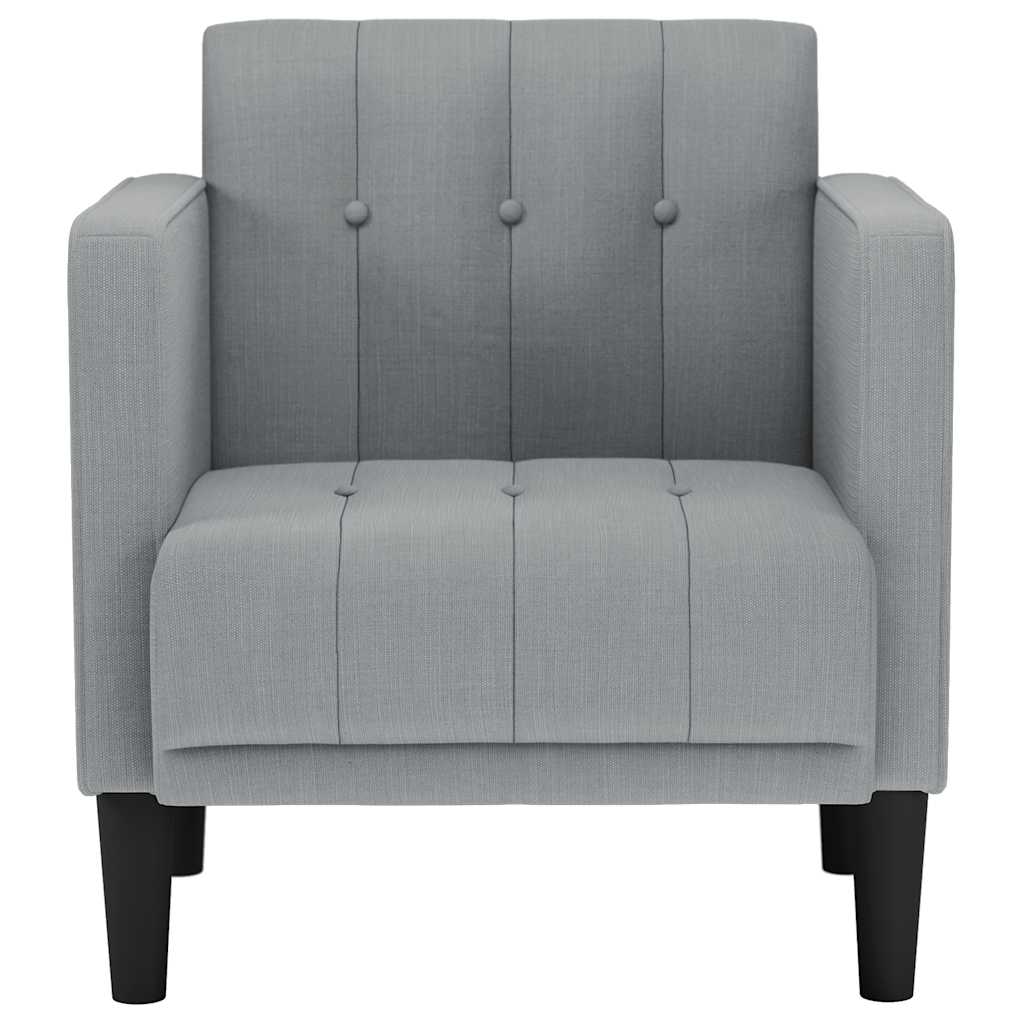sofastol med armlæn 53 cm stof lysegrå