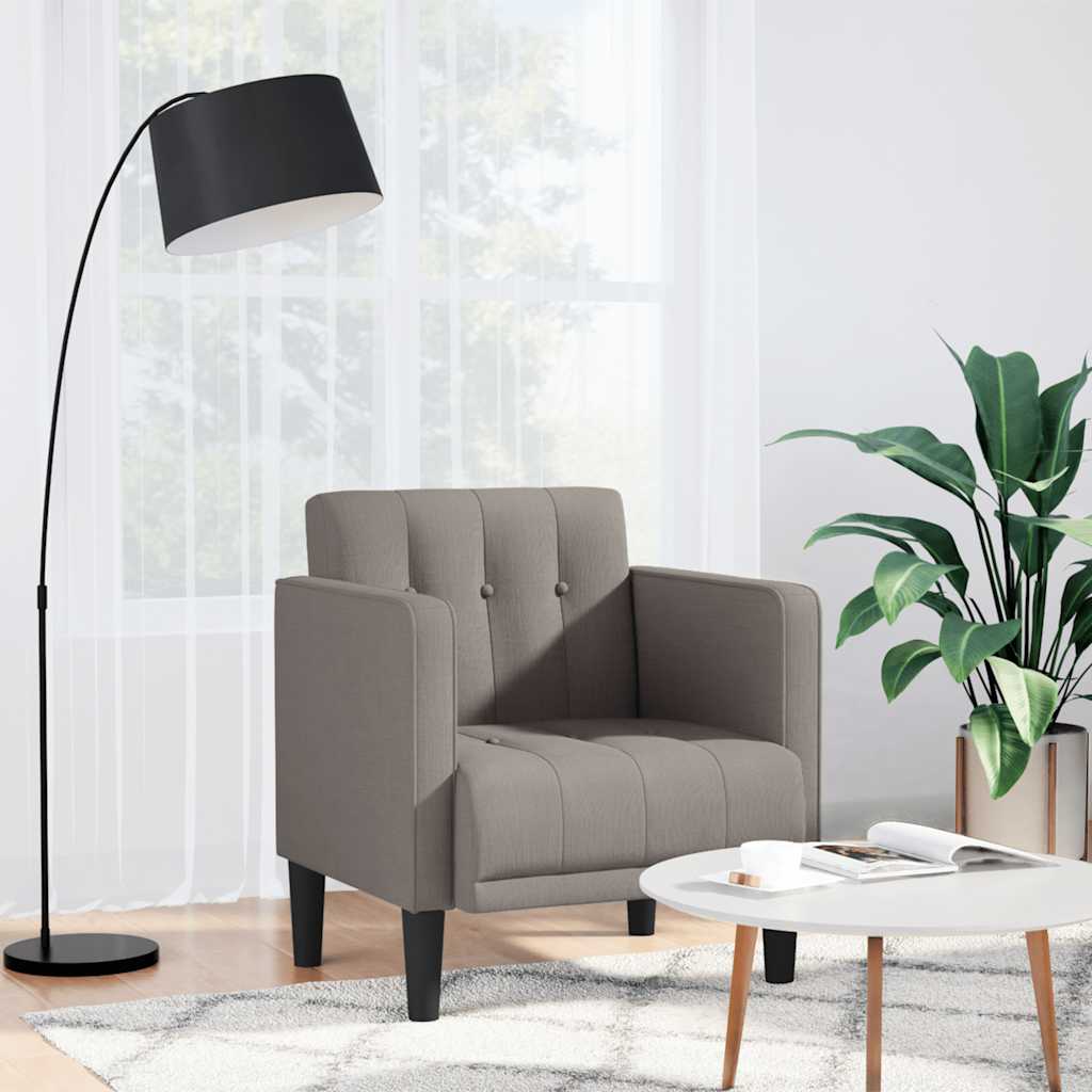 sofastol med armlæn 53 cm stof gråbrun