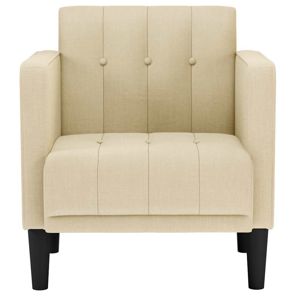 sofastol med armlæn 53 cm stof cremefarvet