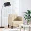 sofastol med armlæn 53 cm stof cremefarvet