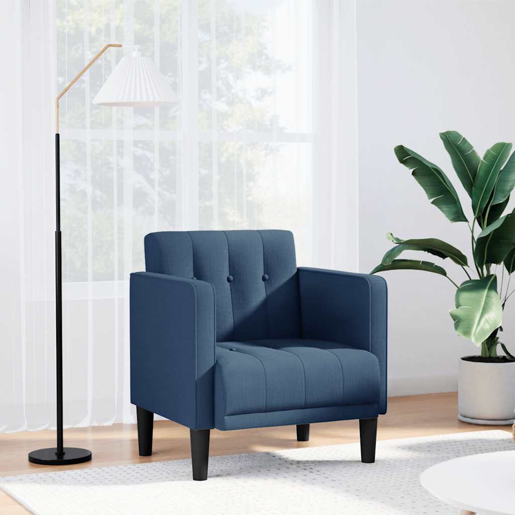 sofastol med armlæn 53 cm stof blå