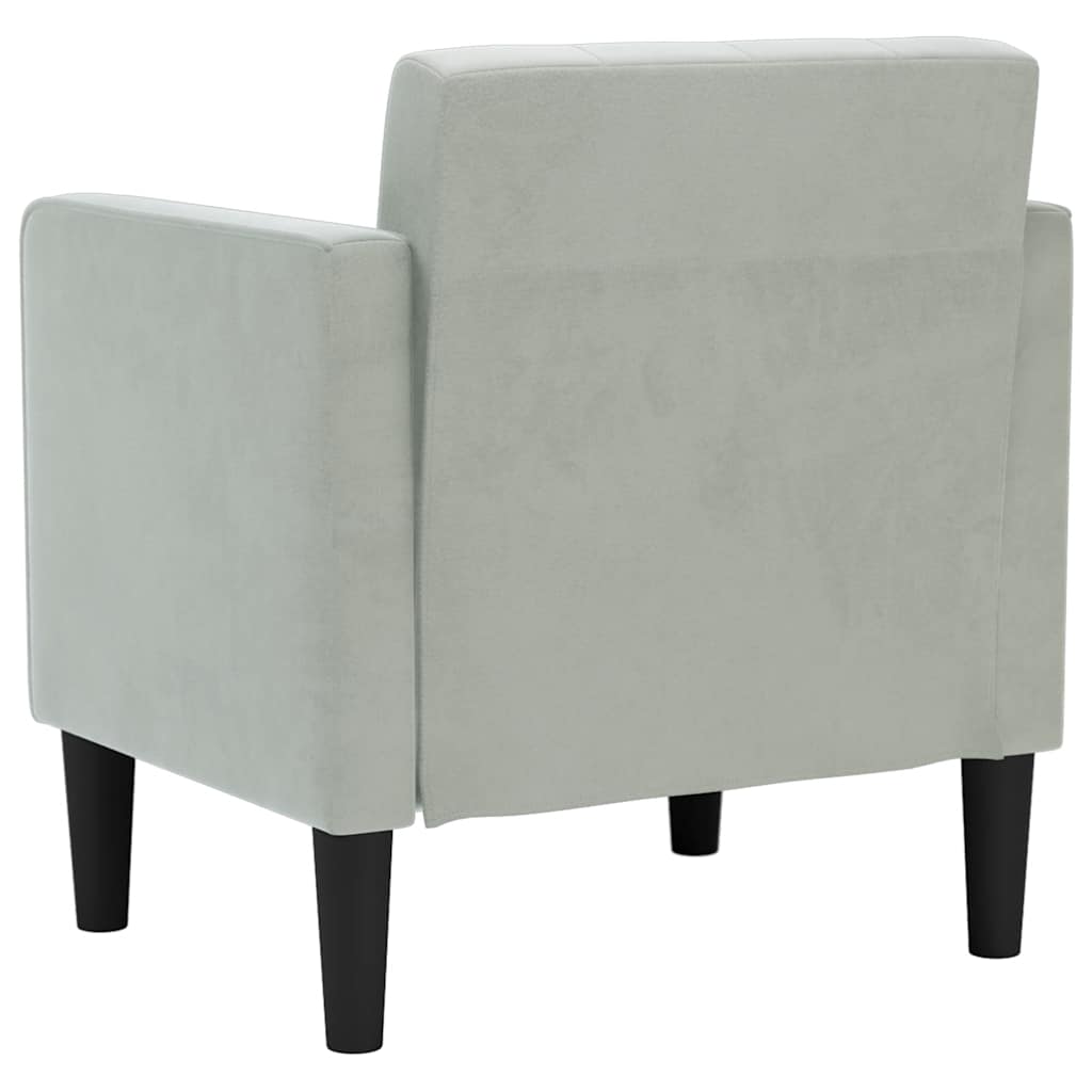 sofastol med armlæn 53 cm fløjl lysegrå