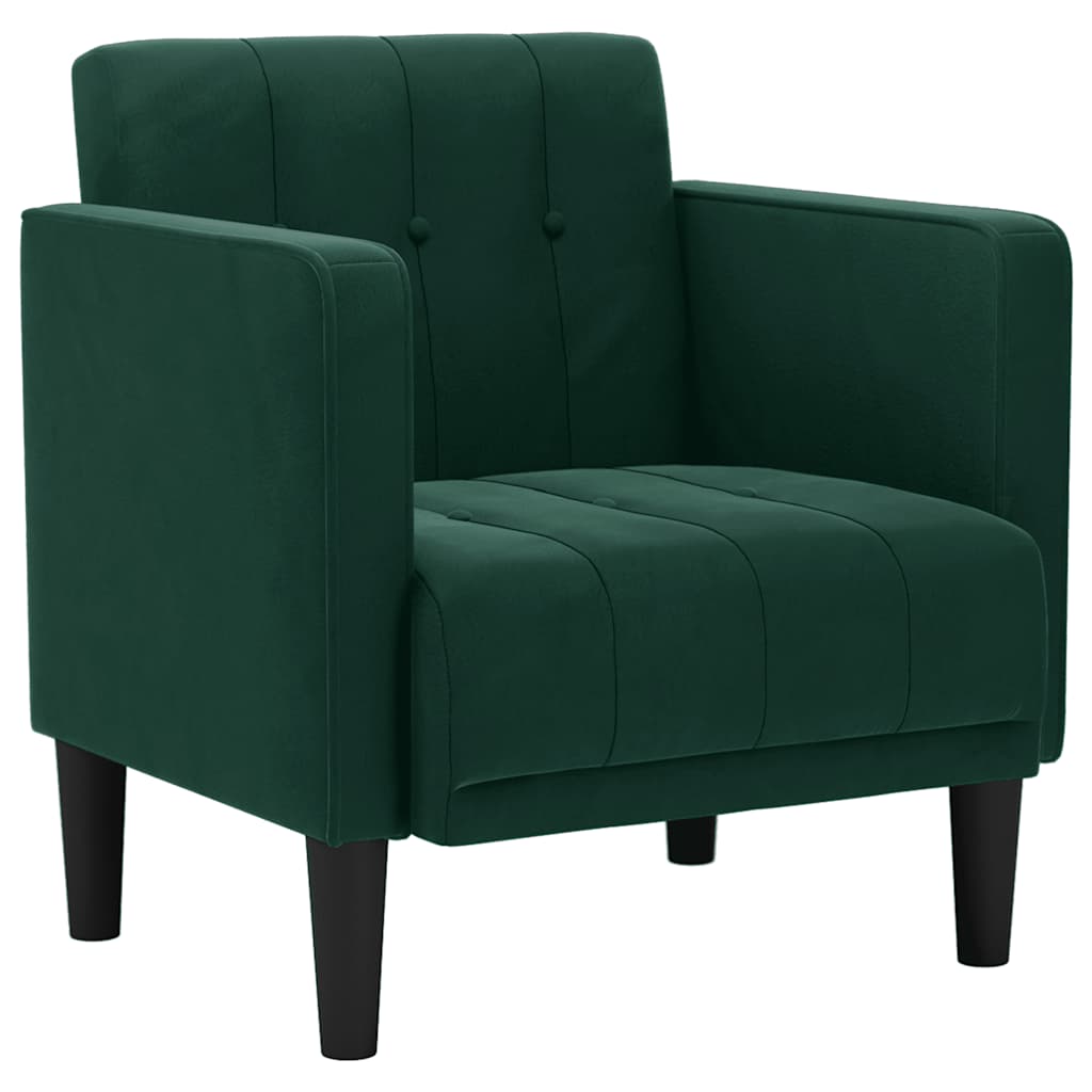 sofastol med armlæn 53 cm fløjl mørkegrøn