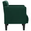sofastol med armlæn 53 cm fløjl mørkegrøn