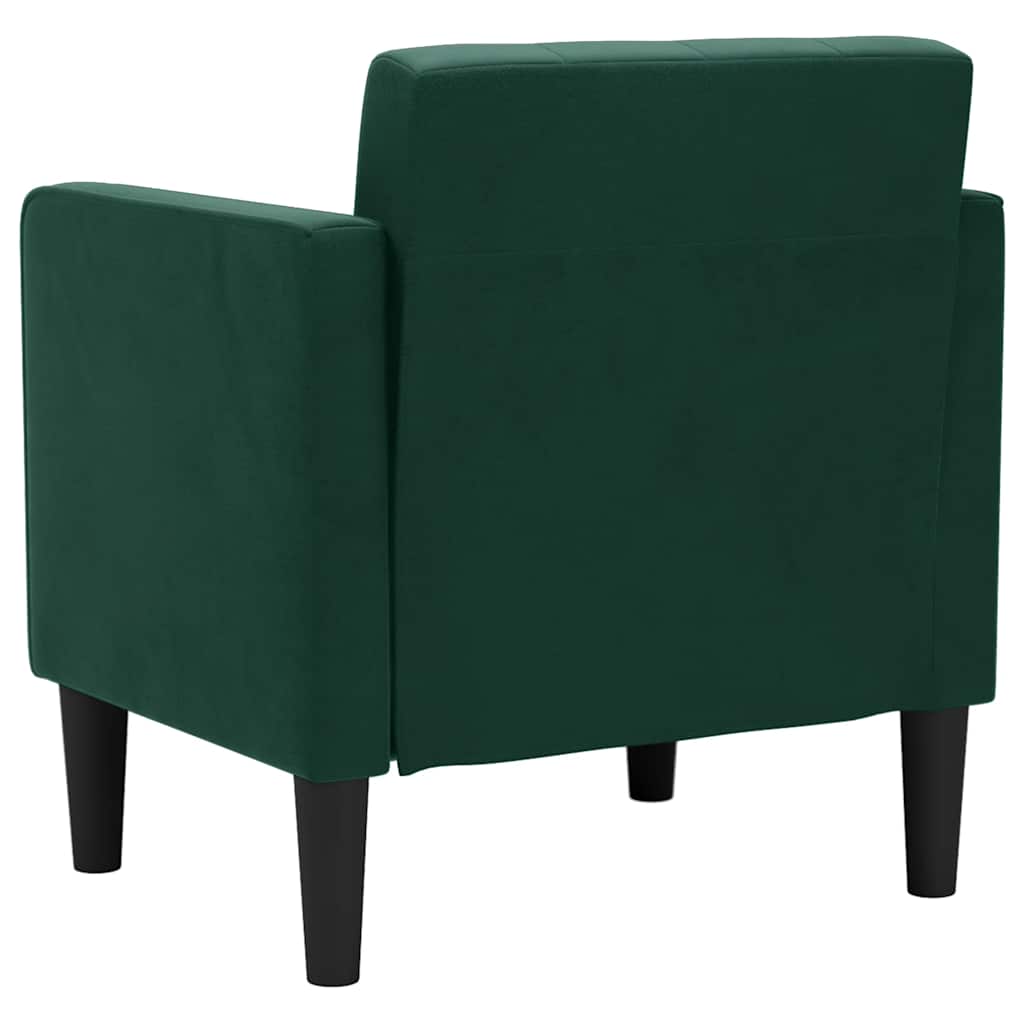 sofastol med armlæn 53 cm fløjl mørkegrøn