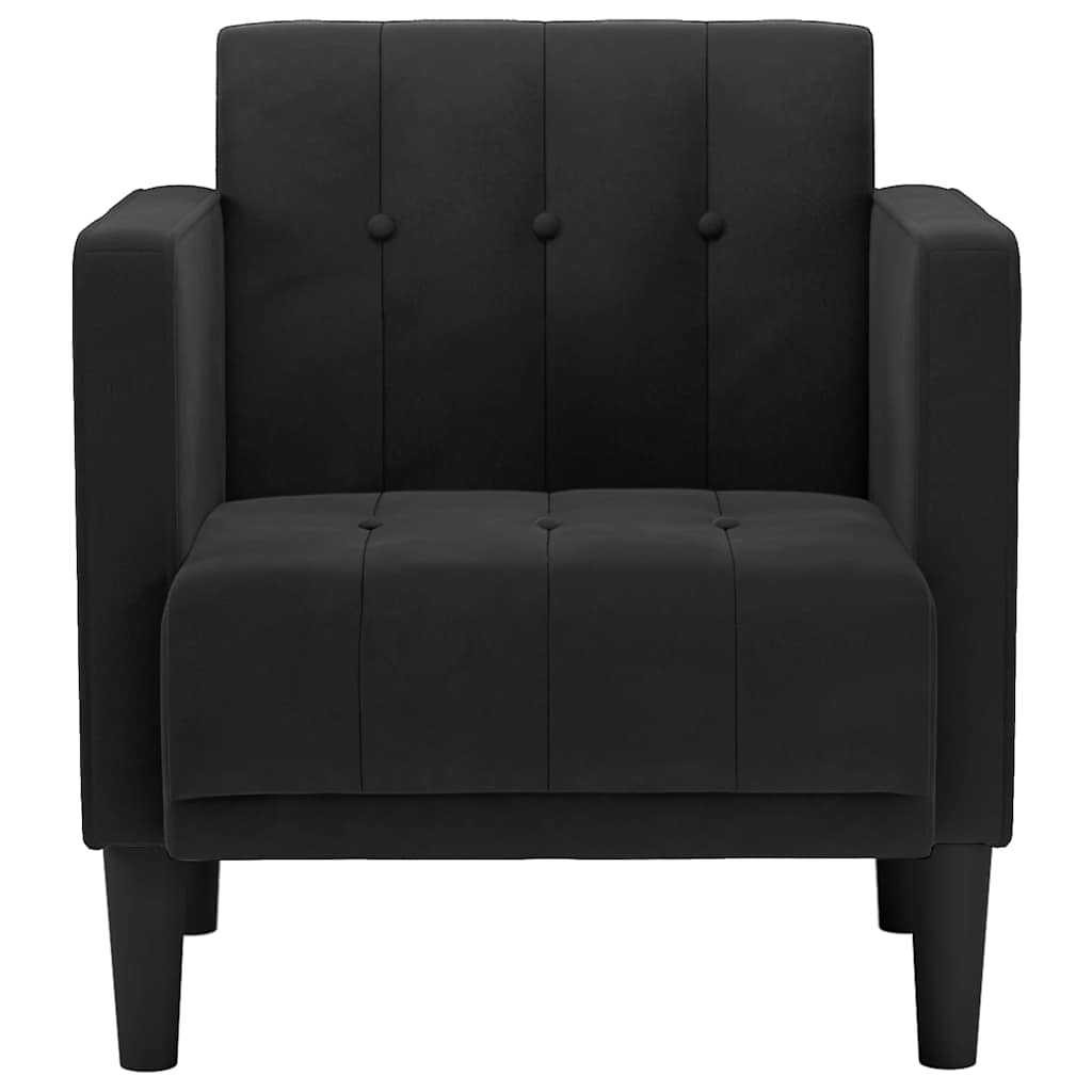 sofastol med armlæn 53 cm fløjl sort