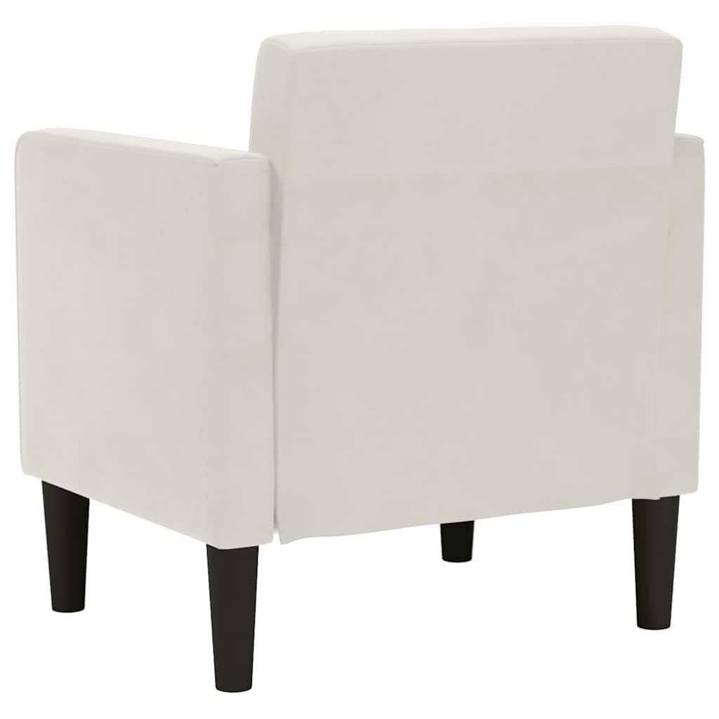 sofastol med armlæn 53 cm fløjl cremefarvet