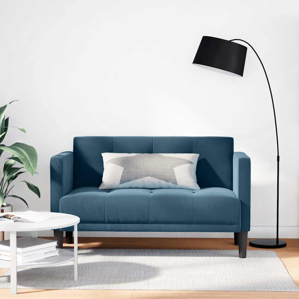 elskovssofa 111 cm fløjl blå