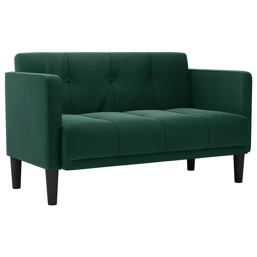 elskovssofa 111 cm fløjl mørkegrøn