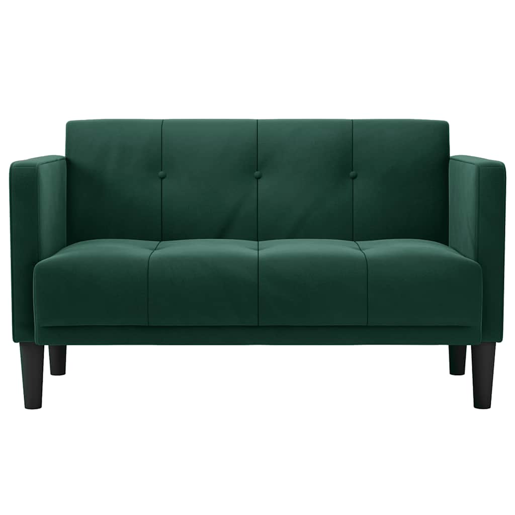 elskovssofa 111 cm fløjl mørkegrøn