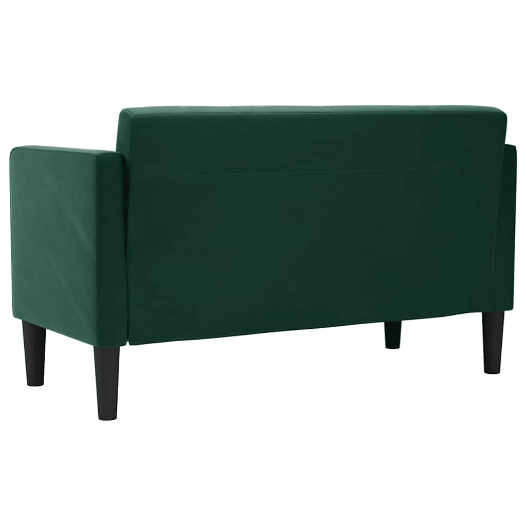 elskovssofa 111 cm fløjl mørkegrøn