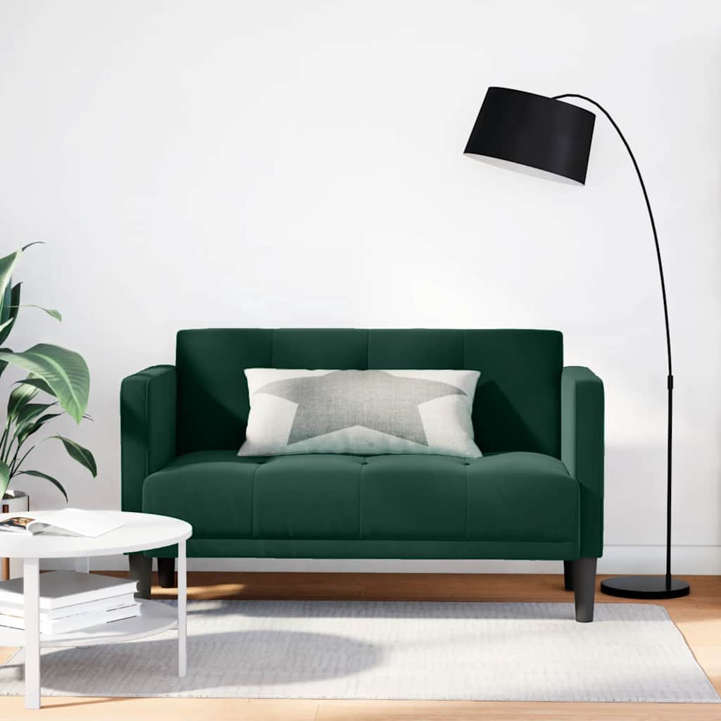 elskovssofa 111 cm fløjl mørkegrøn