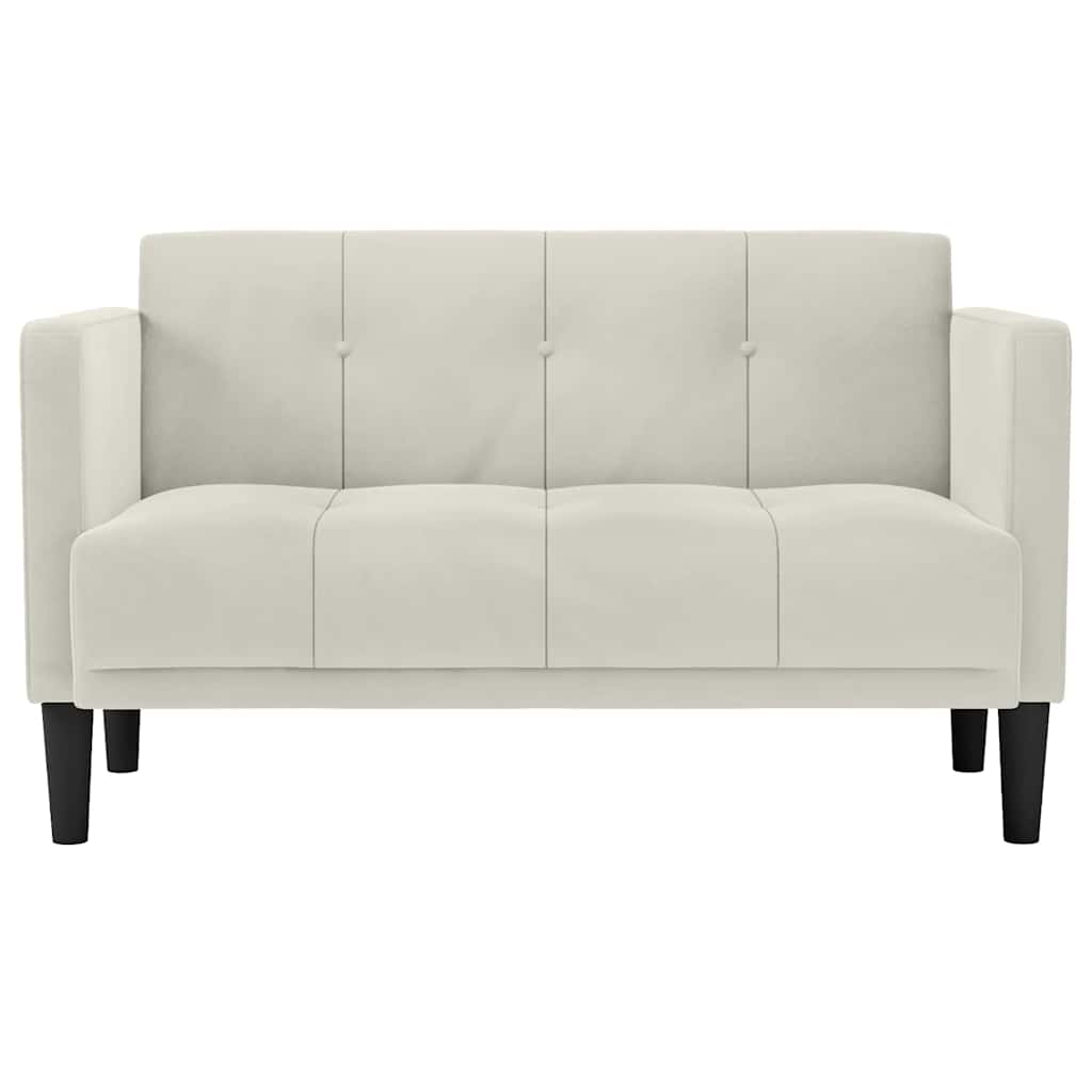 elskovssofa 111 cm fløjl cremefarvet