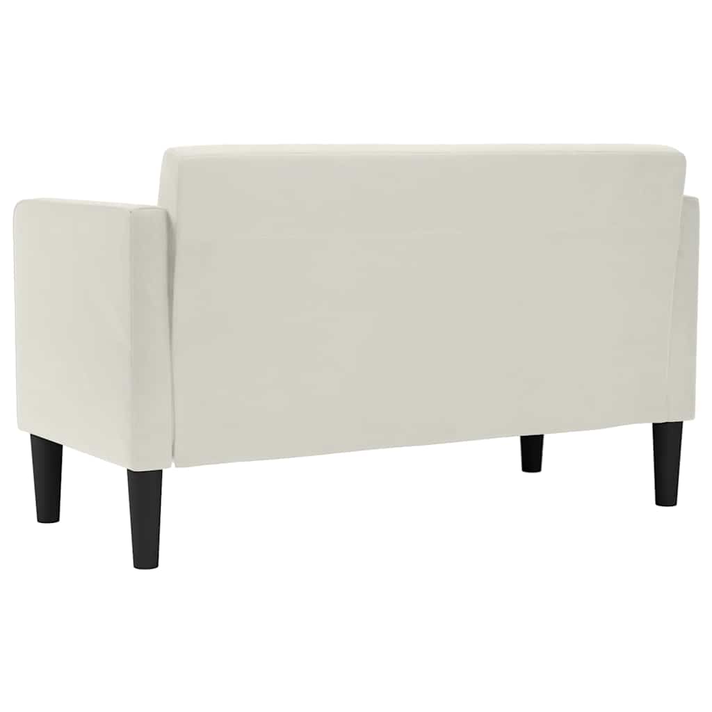 elskovssofa 111 cm fløjl cremefarvet
