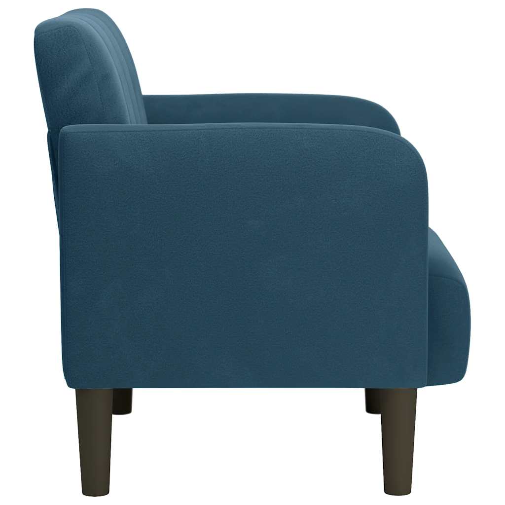 sofastol med armlæn 54 cm fløjl blå
