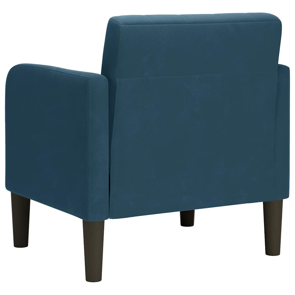 sofastol med armlæn 54 cm fløjl blå